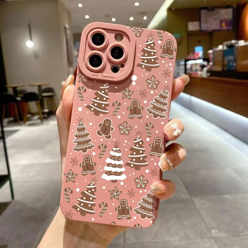 Christmas Tree Graphic Phone Case For iPhone 17 16 Pro Max 15 14 13 12 11 XS X XR 7 8 Plus 16E Shockproof Silicone Bumper Cover