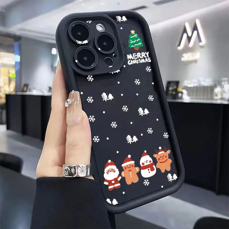 Christmas Santa Elk Phone Case For iPhone 17 16 15 14 13 12 11 Pro Max X XS XR 7 8 Plus Soft Silicone Shockproof Back Cover