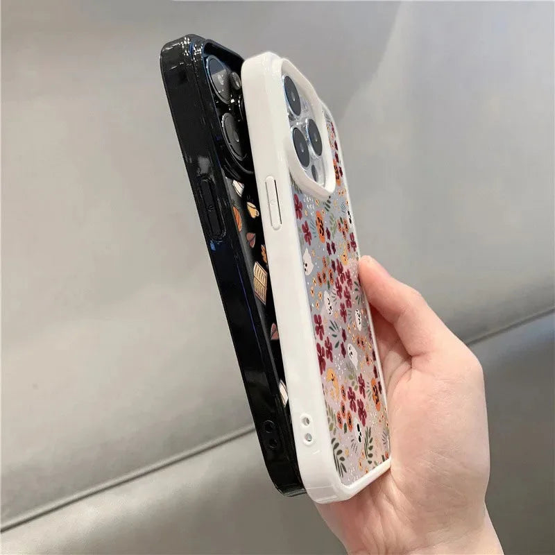 Halloween Cute Pumpkin Skull Phone Case for iPhone 16 15 14 11 Pro Max 13 12 X XR XS Max 7 8 Plus SE 2020 Shockproof Cover