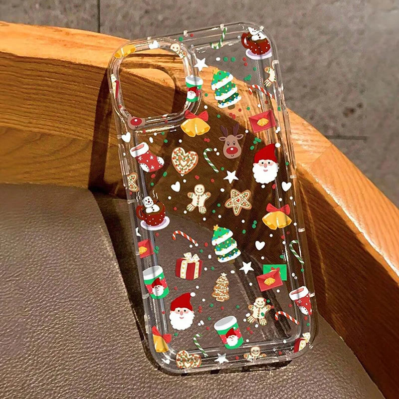 Cartoon Christmas Pattern Phone Case Phone Case For iPhone 17 16 15 14 Pro Max 13 12 11 XS X XR 7 8 Plus 16e 17 Air Clear Cover