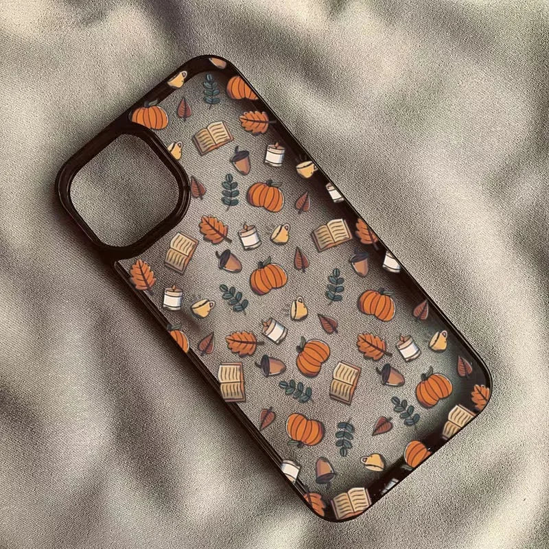 Halloween Cute Pumpkin Skull Phone Case for iPhone 16 15 14 11 Pro Max 13 12 X XR XS Max 7 8 Plus SE 2020 Shockproof Cover