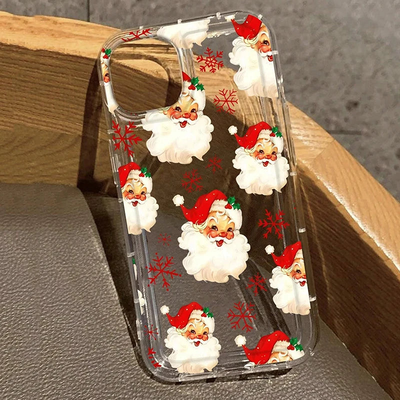 Cartoon Christmas Pattern Phone Case Phone Case For iPhone 17 16 15 14 Pro Max 13 12 11 XS X XR 7 8 Plus 16e 17 Air Clear Cover