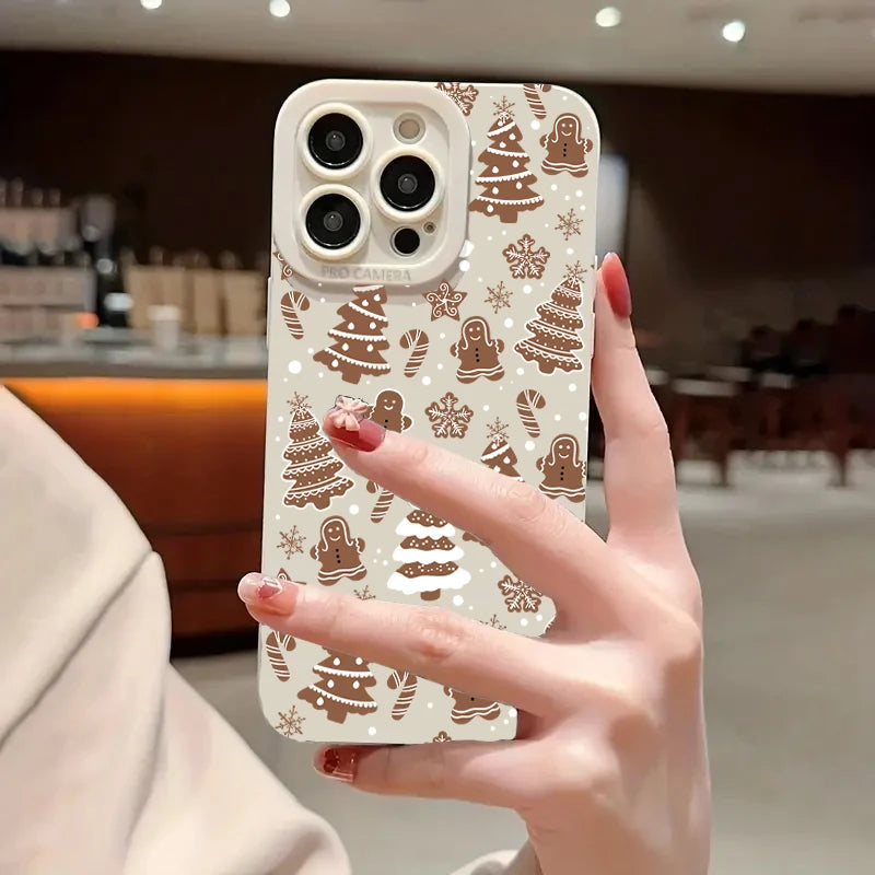 Christmas Tree Graphic Phone Case For iPhone 17 16 Pro Max 15 14 13 12 11 XS X XR 7 8 Plus 16E Shockproof Silicone Bumper Cover