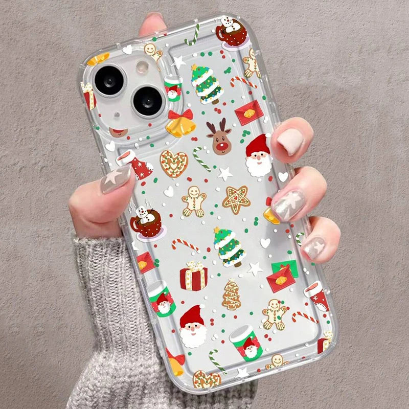 Cartoon Christmas Pattern Phone Case Phone Case For iPhone 17 16 15 14 Pro Max 13 12 11 XS X XR 7 8 Plus 16e 17 Air Clear Cover