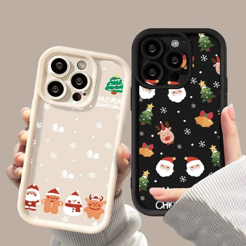 Christmas Santa Elk Phone Case For iPhone 17 16 15 14 13 12 11 Pro Max X XS XR 7 8 Plus Soft Silicone Shockproof Back Cover