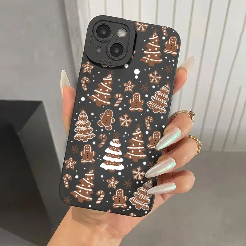 Christmas Tree Graphic Phone Case For iPhone 17 16 Pro Max 15 14 13 12 11 XS X XR 7 8 Plus 16E Shockproof Silicone Bumper Cover