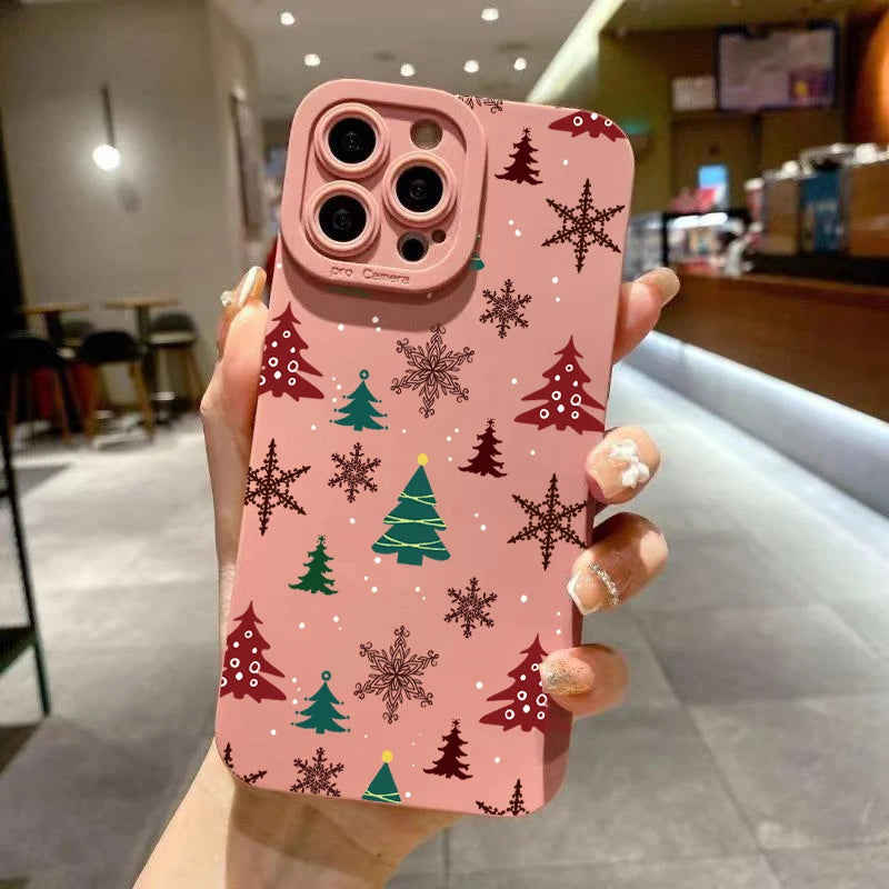 Christmas Tree Graphic Phone Case For iPhone 17 16 Pro Max 15 14 13 12 11 XS X XR 7 8 Plus 16E Shockproof Silicone Bumper Cover