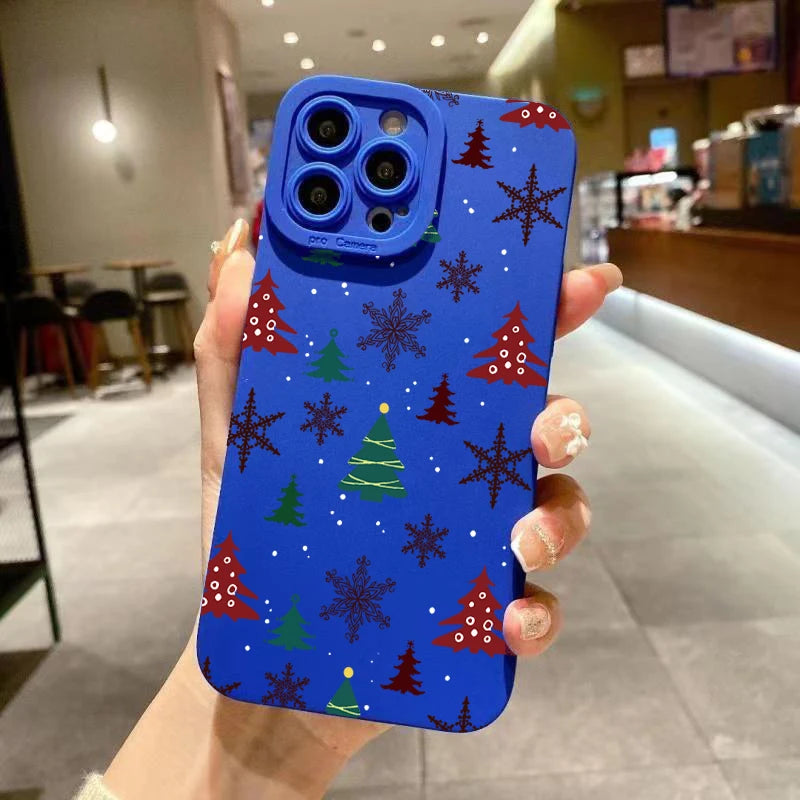 Christmas Tree Graphic Phone Case For iPhone 17 16 Pro Max 15 14 13 12 11 XS X XR 7 8 Plus 16E Shockproof Silicone Bumper Cover