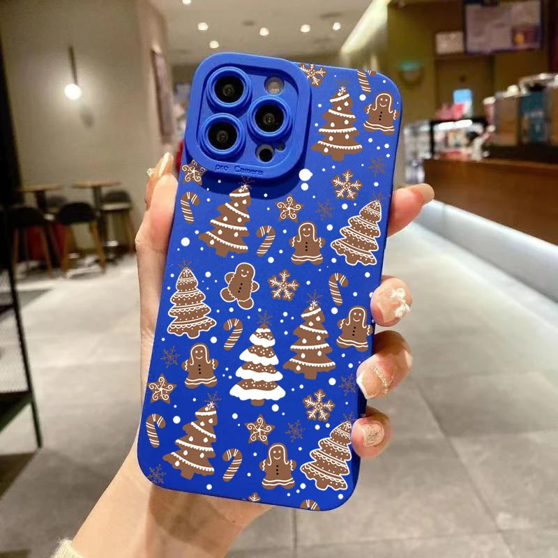 Christmas Tree Graphic Phone Case For iPhone 17 16 Pro Max 15 14 13 12 11 XS X XR 7 8 Plus 16E Shockproof Silicone Bumper Cover