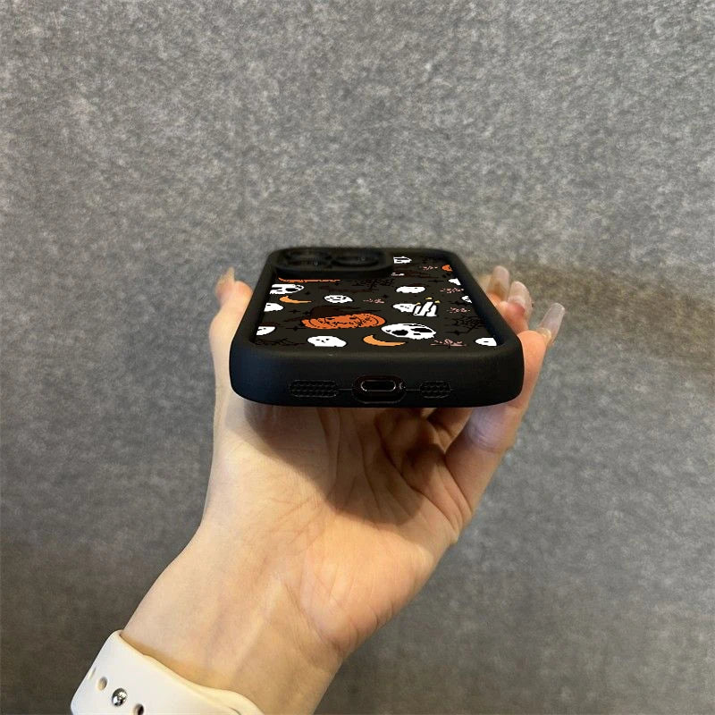 Halloween Pumpkin Ghost Silicone Phone Case For iPhone 17 16 15 14 13 12 11 Pro Max 17 Air 16E XS X XR 7 8 Plus SE Soft Cover