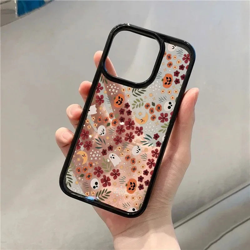 Halloween Cute Pumpkin Skull Phone Case for iPhone 16 15 14 11 Pro Max 13 12 X XR XS Max 7 8 Plus SE 2020 Shockproof Cover