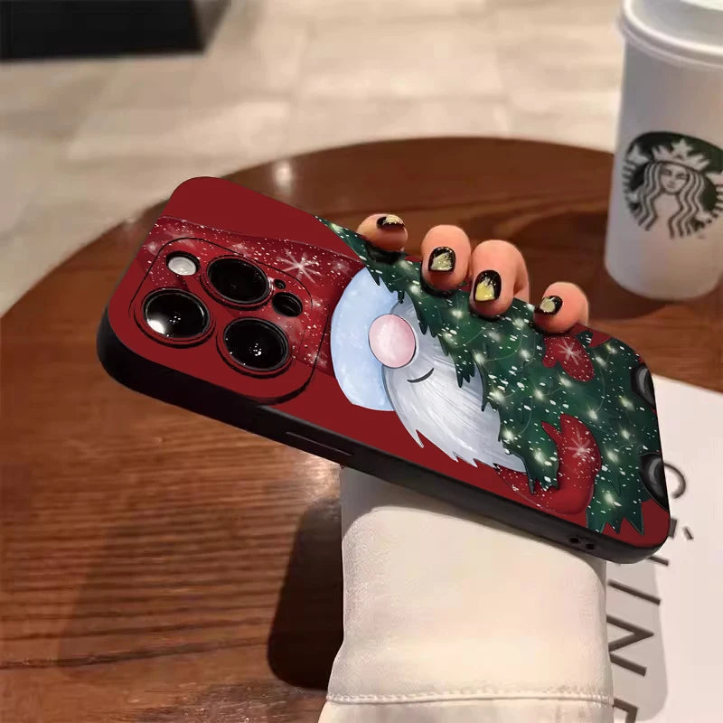 Santa Claus Elk Christmas Tree Phone Case For iPhone 11 12 13 14 15 16 17 Air Pro Max Mini XS X XR 7 8 Plus SE2 Shockproof Cover