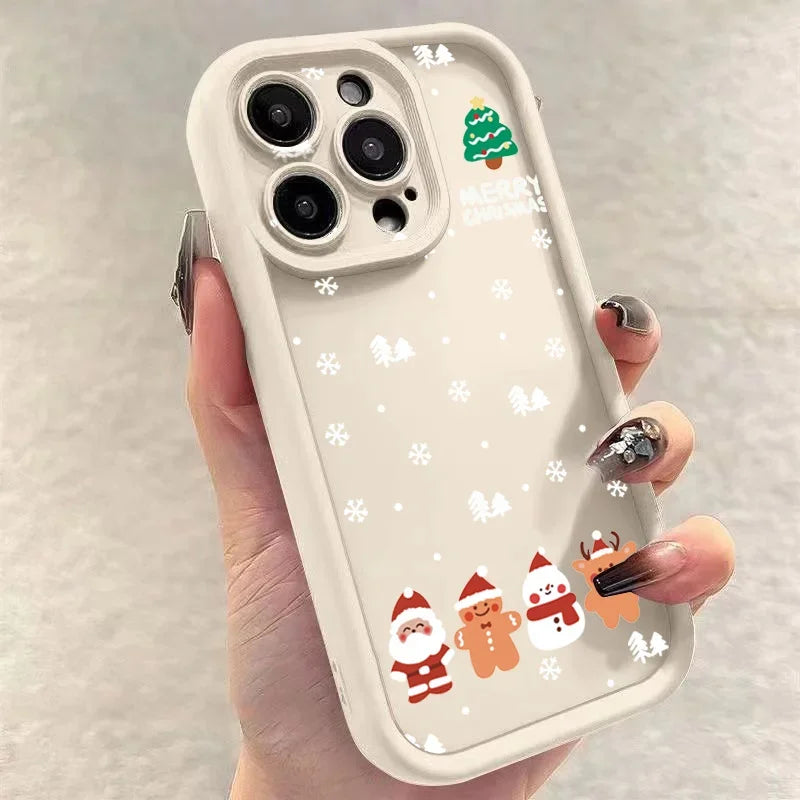 Christmas Santa Elk Phone Case For iPhone 17 16 15 14 13 12 11 Pro Max X XS XR 7 8 Plus Soft Silicone Shockproof Back Cover