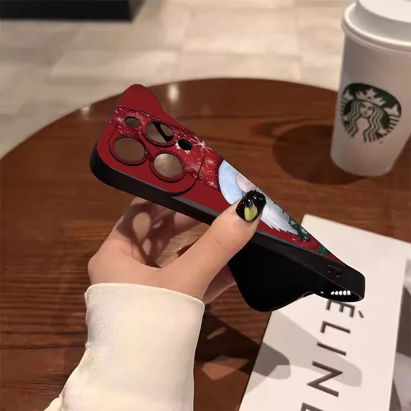 Santa Claus Elk Christmas Tree Phone Case For iPhone 11 12 13 14 15 16 17 Air Pro Max Mini XS X XR 7 8 Plus SE2 Shockproof Cover