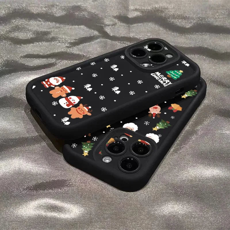 Christmas Santa Elk Phone Case For iPhone 17 16 15 14 13 12 11 Pro Max X XS XR 7 8 Plus Soft Silicone Shockproof Back Cover