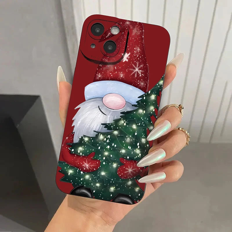 Santa Claus Elk Christmas Tree Phone Case For iPhone 11 12 13 14 15 16 17 Air Pro Max Mini XS X XR 7 8 Plus SE2 Shockproof Cover