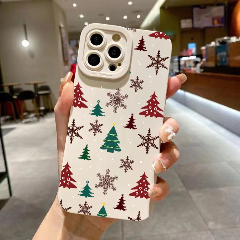 Christmas Tree Graphic Phone Case For iPhone 17 16 Pro Max 15 14 13 12 11 XS X XR 7 8 Plus 16E Shockproof Silicone Bumper Cover